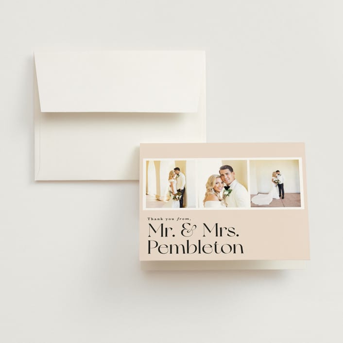 "SoHo" - Wedding Thank You Cards in Blush by Hudson meet Rose - Front