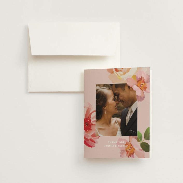 "July Garden" - Wedding Thank You Cards in Petal by Olivia Kanaley Inman - Front