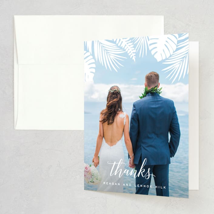 "Tropical Foliage" - Wedding Thank You Cards in Fern by Hooray Creative - Front