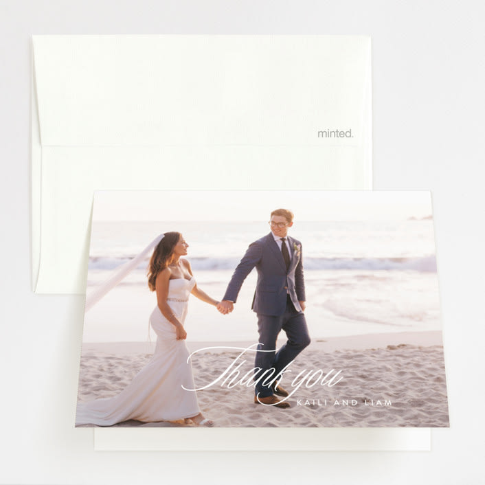 "Palm Layers" - Wedding Thank You Cards in Palm Frond by Jill Means - Front