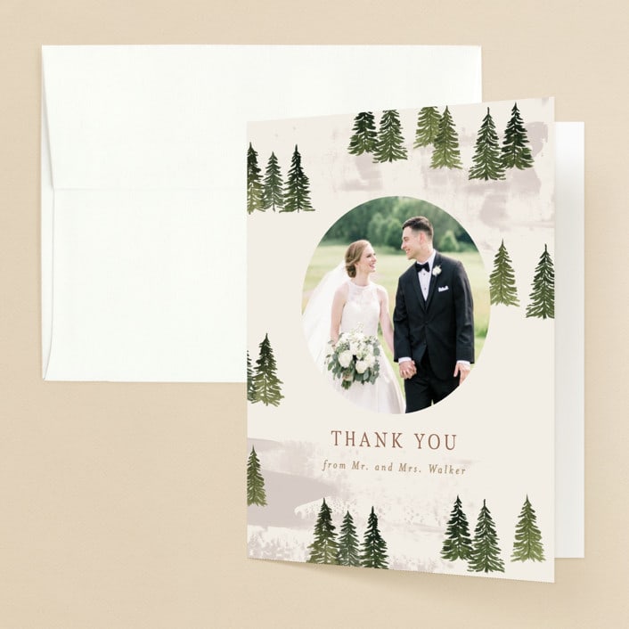 "Into the Forest" - Wedding Thank You Cards in Cream by Alethea and Ruth - Front