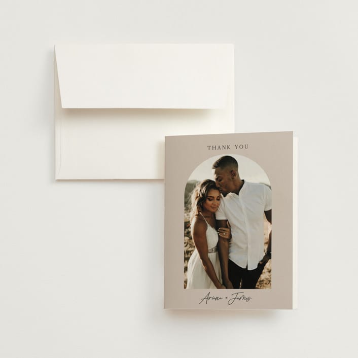 "the arch" - Wedding Thank You Cards in Stone by Elly - Front