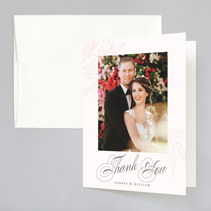 "Flora" - Wedding Thank You Cards in Blush by Nicoletta Savod - Front