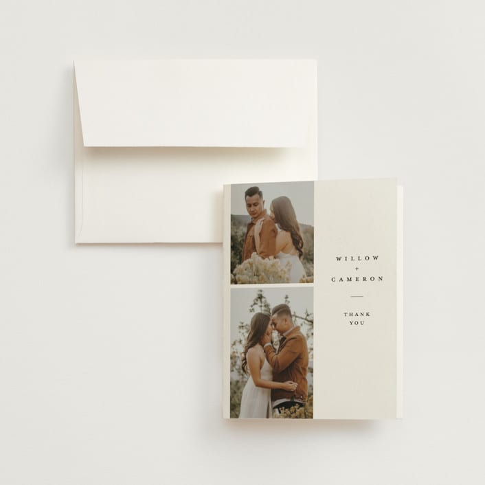 "Classic" - Wedding Thank You Cards in Snow by Joanna Griffin - Front