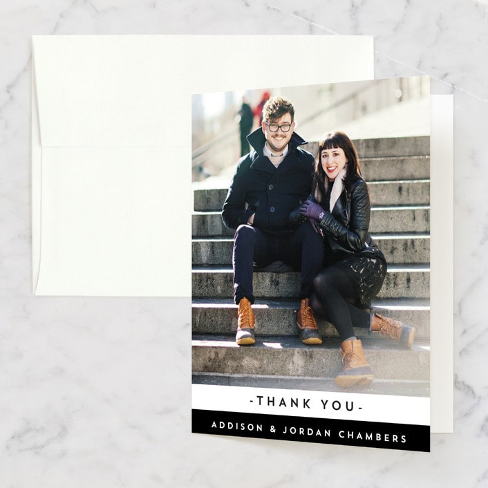 "Elan" - Wedding Thank You Cards in Tuxedo by Griffinbell Paper Co. - Front