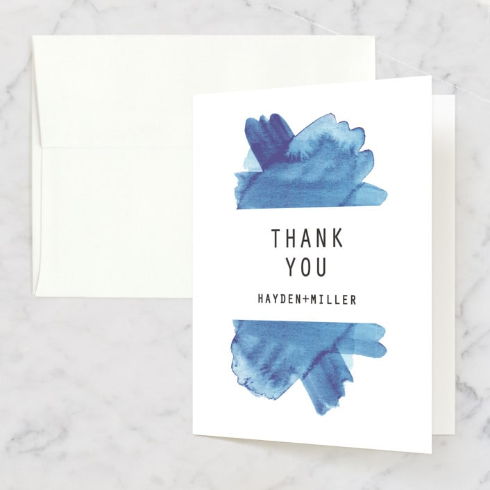 "Modern Water" - Wedding Thank You Cards in Celestial by Olivia Raufman - Front