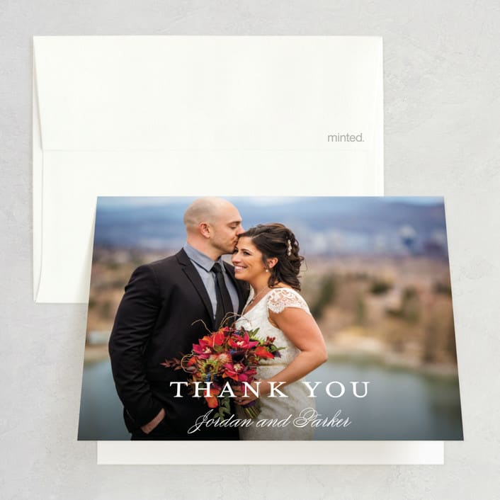 "Flawless" - Wedding Thank You Cards in Midnight by Kimberly FitzSimons - Front