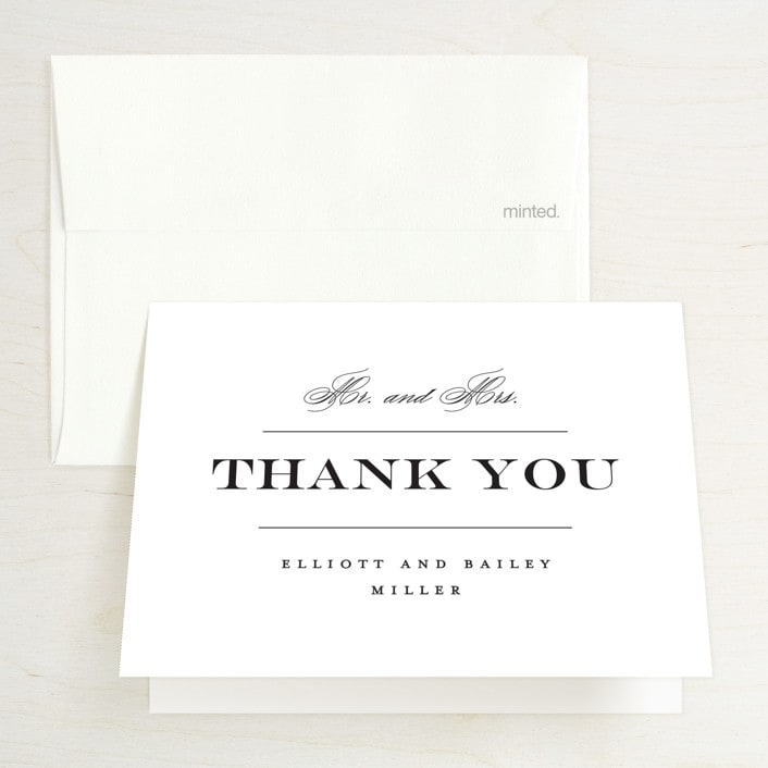 "Downtown" - Wedding Thank You Cards in Onyx by Lauren Chism - Front