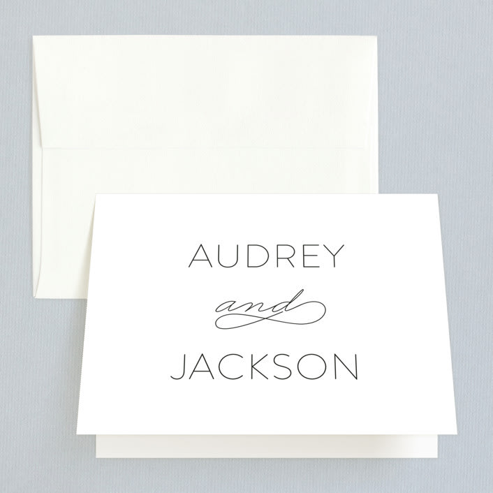 "Forever And" - Wedding Thank You Cards in Black Tie by Kim Dietrich Elam - Front
