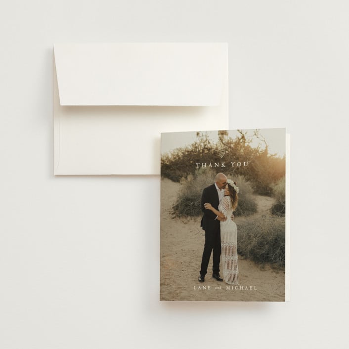 "Sense and Sensibility" - Wedding Thank You Cards in Cloud by Design Lotus - Front