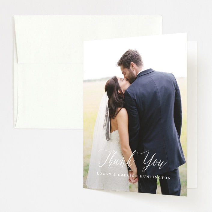 "Sunrise Waves" - Wedding Thank You Cards in Ocean by Wildfield Paper Co - Front