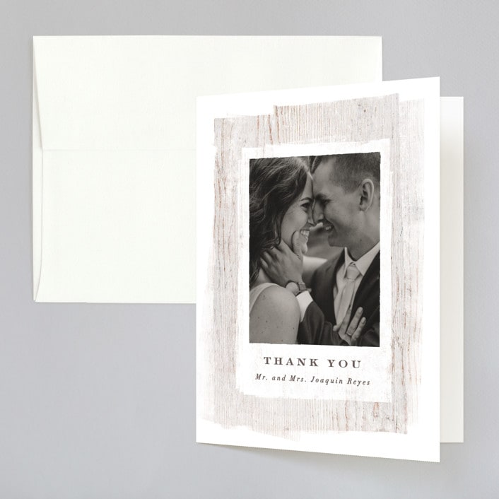 "Barnwood" - Wedding Thank You Cards in Ash by Hooray Creative - Front