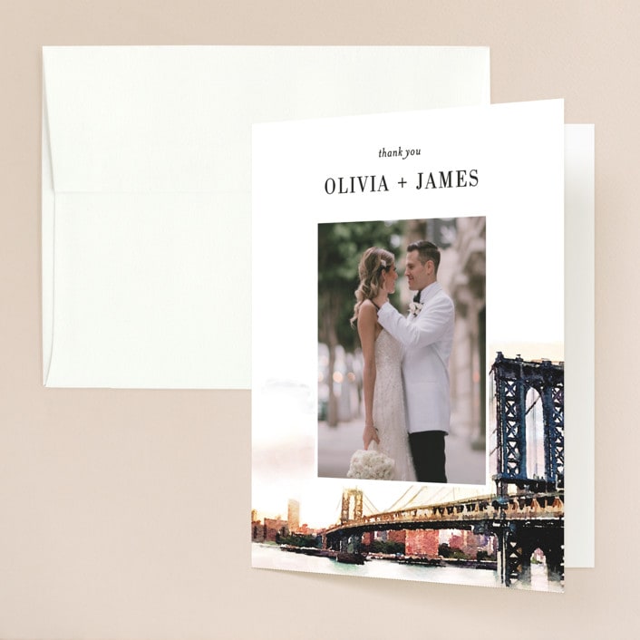 "Bold city" - Wedding Thank You Cards in Ivory by Cass Imagines - Front