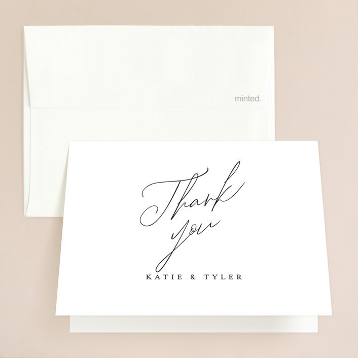 "Tallulah" - Wedding Thank You Cards in Linen by Jennifer Wick - Front