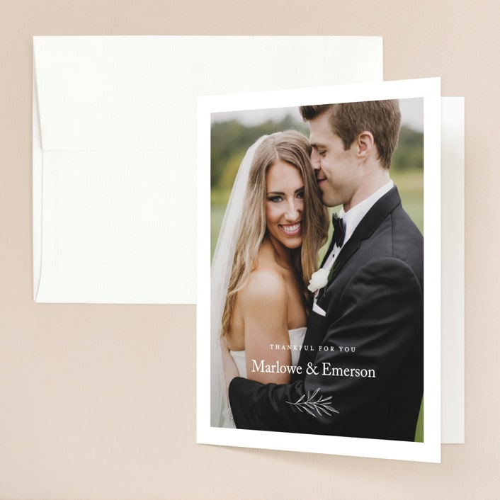 "Marlowe" - Wedding Thank You Cards in Classy White by Kelly Schmidt - Front