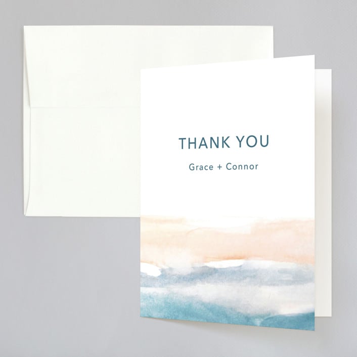 "Sea and Sand" - Wedding Thank You Cards in Cortez by Jenny Partrite - Front