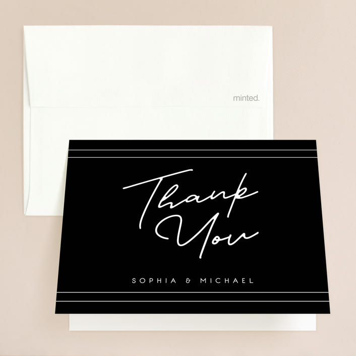 "Vesperum" - Wedding Thank You Cards in Slate by GeekInk Design - Front