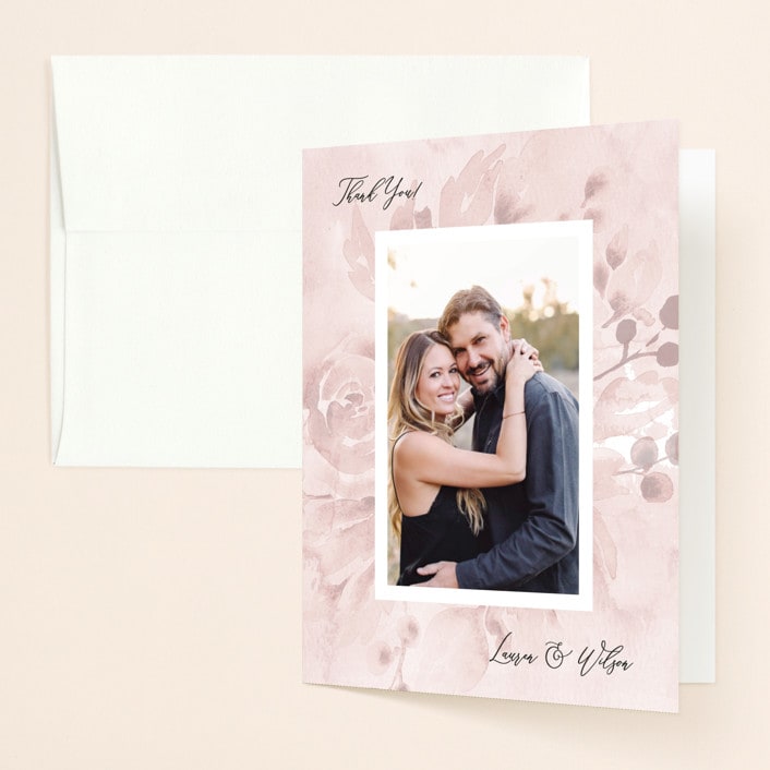 "Wedding Dream" - Wedding Thank You Cards in Blush by Chris Griffith - Front