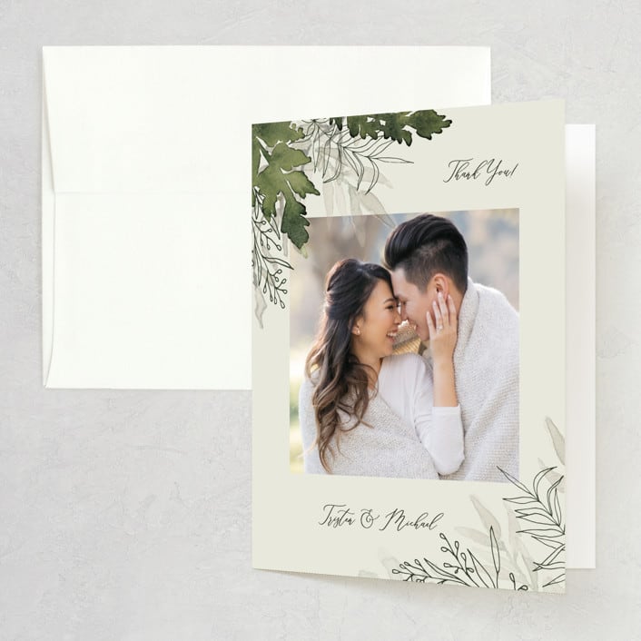 "Love springs eternal" - Wedding Thank You Cards in Fern by Chris Griffith - Front