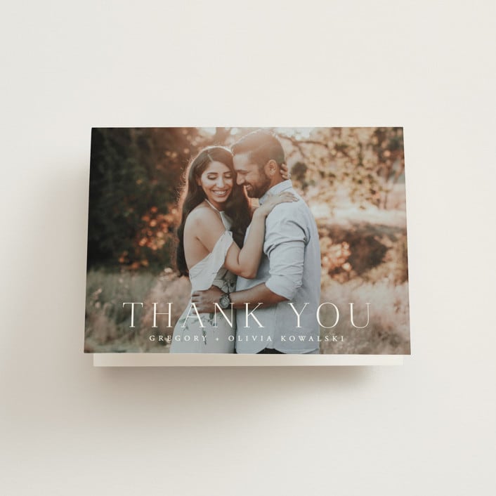 "Classy Type" - Wedding Thank You Cards in Lily by Hooray Creative - Front