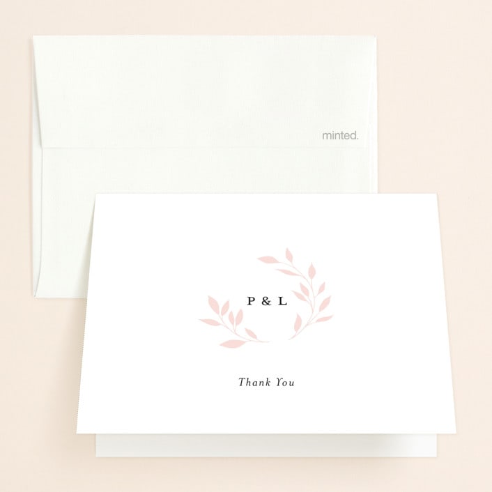 "Emblem" - Wedding Thank You Cards in Petal by Kimberly FitzSimons - Front