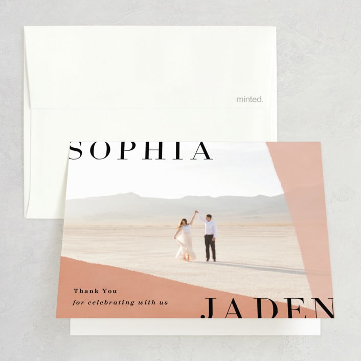 "Magazine Serif" - Wedding Thank You Cards in Sand Dunes by Elly - Front