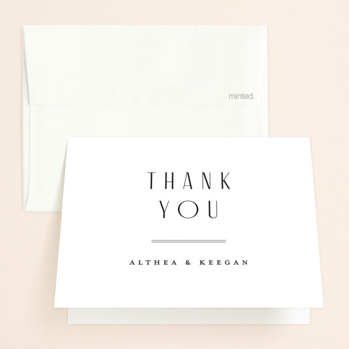 "Narrative" - Wedding Thank You Cards in Frost by Jennifer Wick - Front
