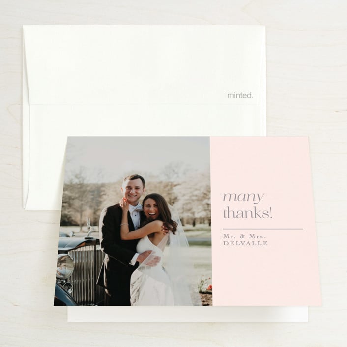 "Legacy" - Wedding Thank You Cards in Pebble by Leia Matt - Front
