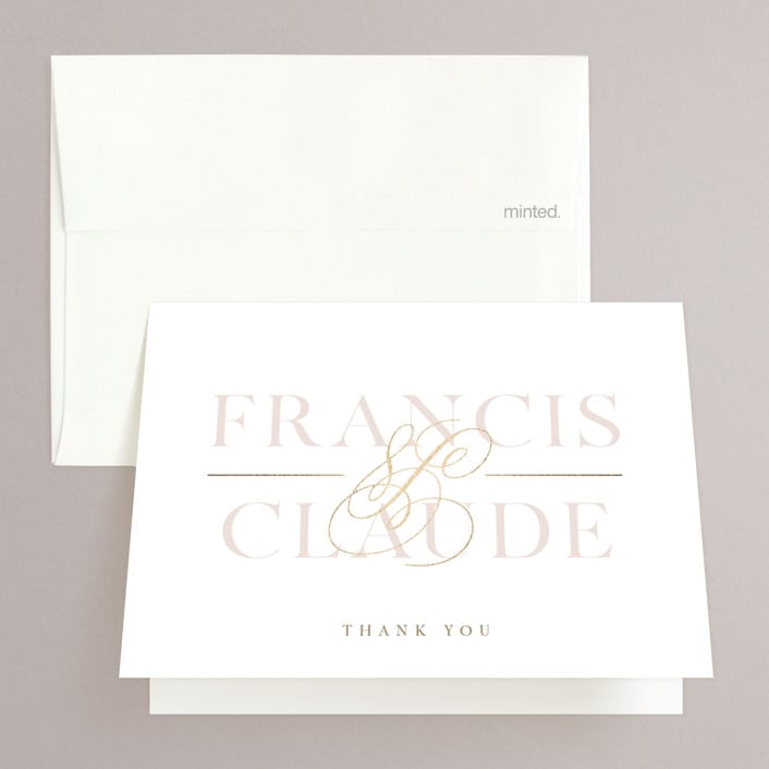 "Lovely Day" - Wedding Thank You Cards in Rose Quartz by Leah Bisch - Front