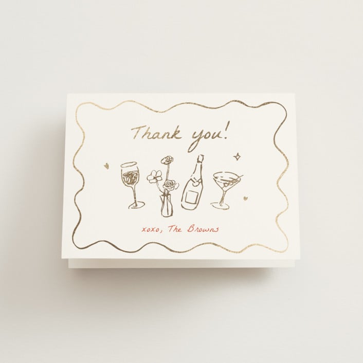 "Chic Soirée" - Wedding Thank You Cards in Verona Sunset by Cass Loh - Front