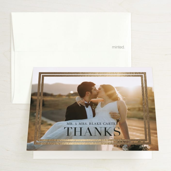 "Gilded Frame" - Wedding Thank You Cards in Golden by Stacey Meacham - Front