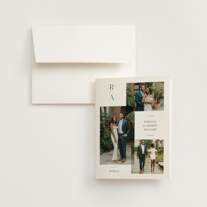 "Multiple" - Wedding Thank You Cards in Cotton by Jessica Williams - Front