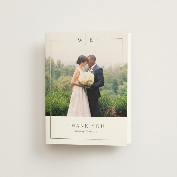 "Arcadia" - Wedding Thank You Cards in Silk by Kelly Schmidt - Front