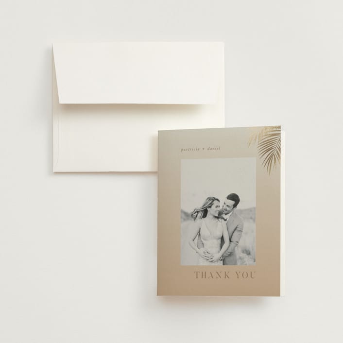 "Sunset by the Sea" - Wedding Thank You Cards in Tan by lulu and isabelle - Front