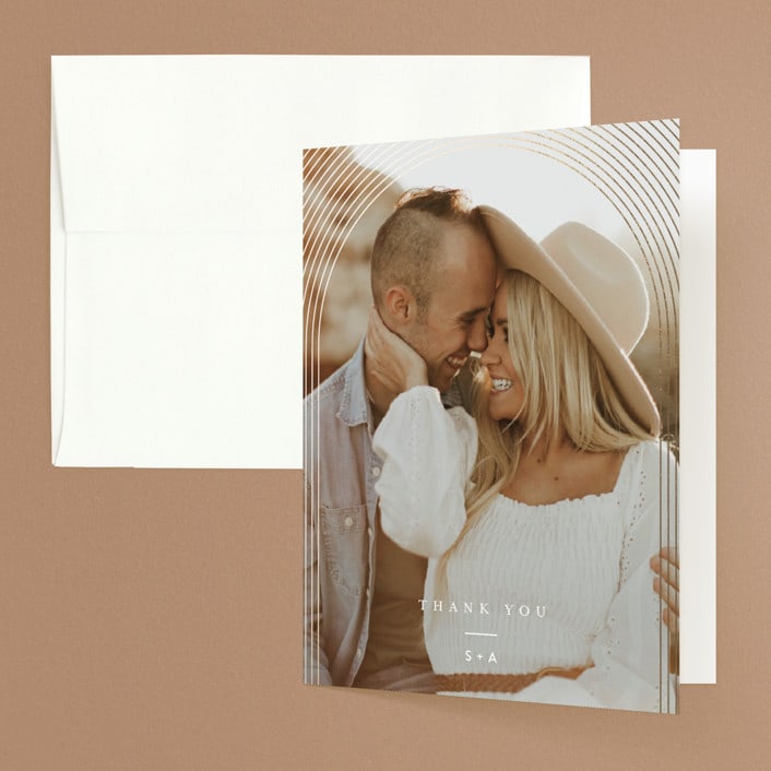 "Bloom" - Wedding Thank You Cards in Tea by Leah Bisch - Front
