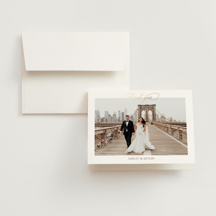 "Brooklyn Bridge" - Wedding Thank You Cards in Chiffon by Cass Loh - Front