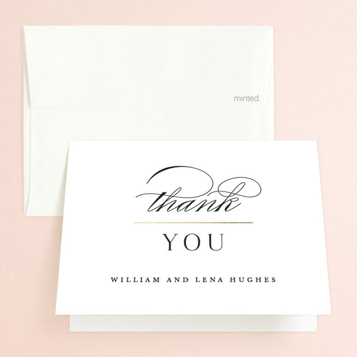 "Initially Yours" - Wedding Thank You Cards in Salt by Hooray Creative - Front