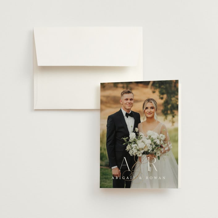 "Initialed" - Wedding Thank You Cards in Chantilly by Jessica Williams - Front
