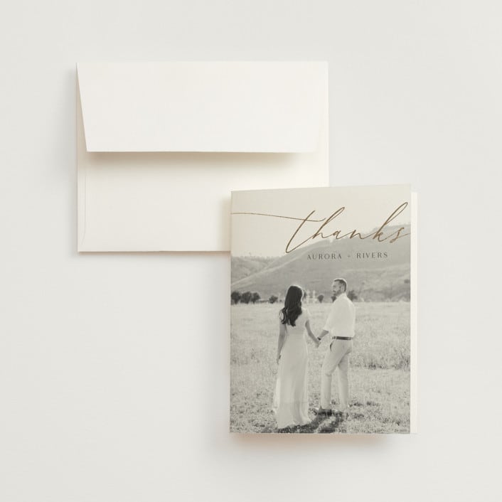 "gathering" - Wedding Thank You Cards in Smoke by Olivia Raufman - Front