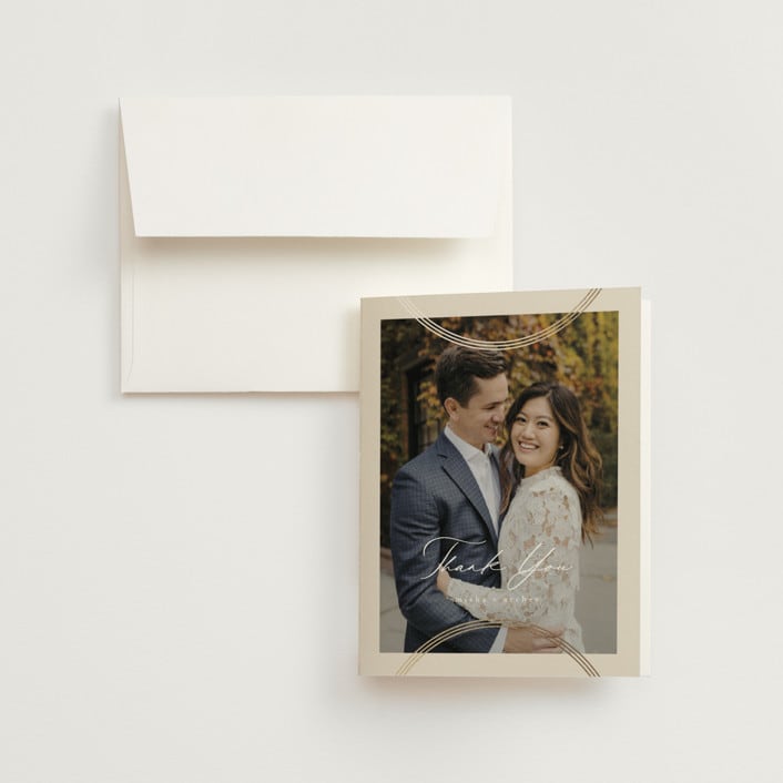 "Misha" - Wedding Thank You Cards in Latte by Kristie Kern - Front