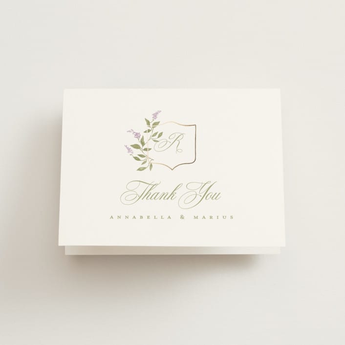 "Marmont" - Wedding Thank You Cards in Lilac by Kristie Kern - Front