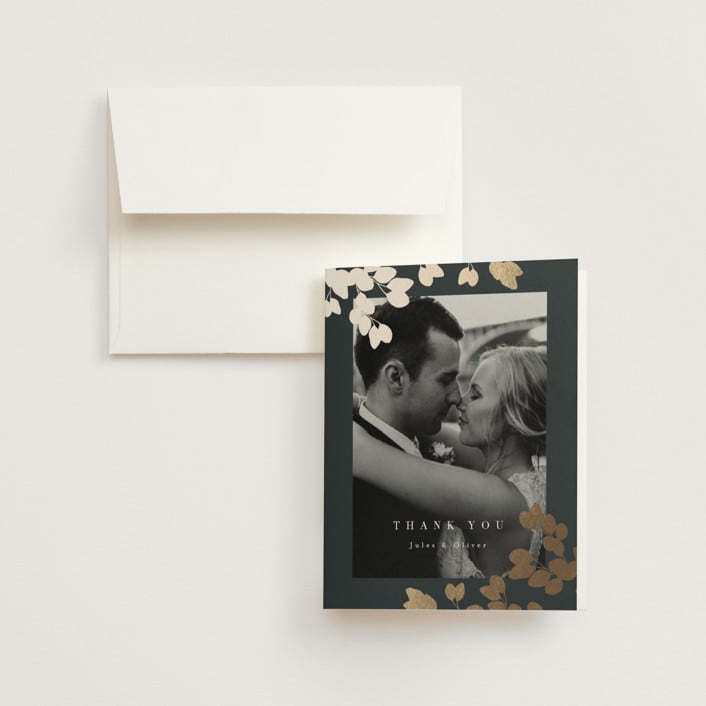 "Loire" - Wedding Thank You Cards in Deep Sea by Kristie Kern - Front