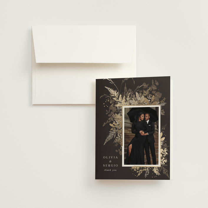"Garden" - Wedding Thank You Cards in Mahogany by Leah Bisch - Front