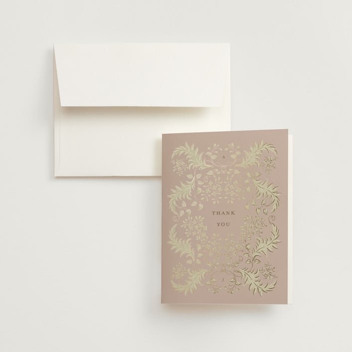 "French Train" - Wedding Thank You Cards in Rose by Ani Somi - Front