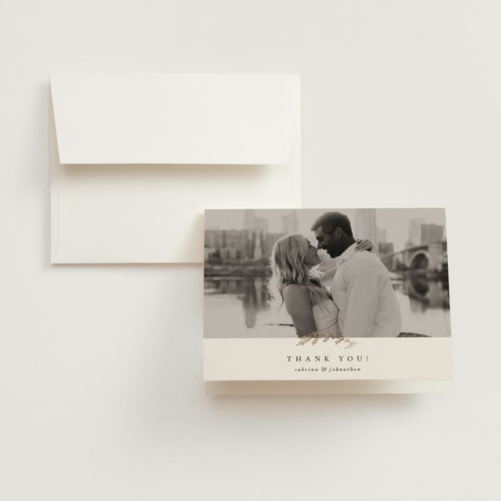 "To Hold" - Wedding Thank You Cards in Ivory by Carolyn Nicks - Front