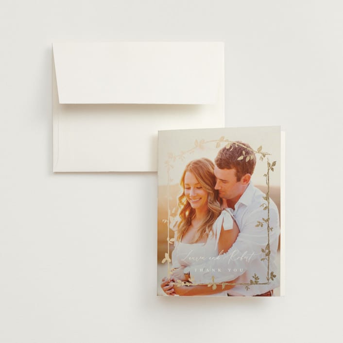 "Canopy" - Wedding Thank You Cards in Ivy by Everett Paper Goods - Front