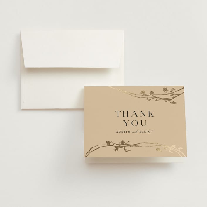 "Floral Enlace" - Wedding Thank You Cards in Blanc by Pati Cascino - Front