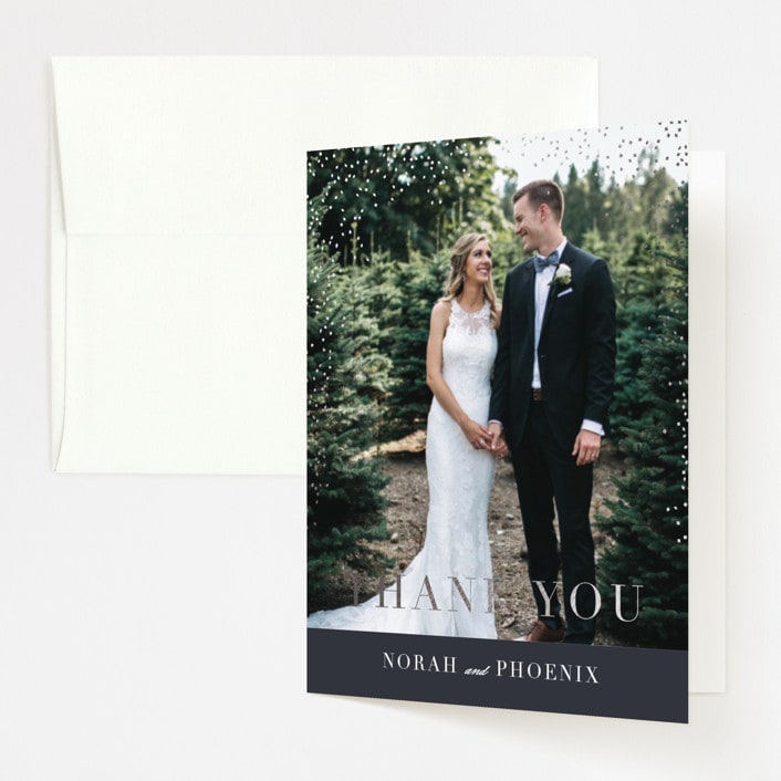 "Amazed" - Wedding Thank You Cards in Obsidian by Design Lotus - Front