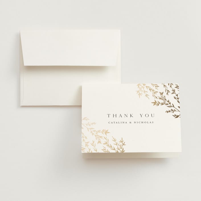 "Swoon" - Wedding Thank You Cards in Cotton by Carolyn Nicks - Front