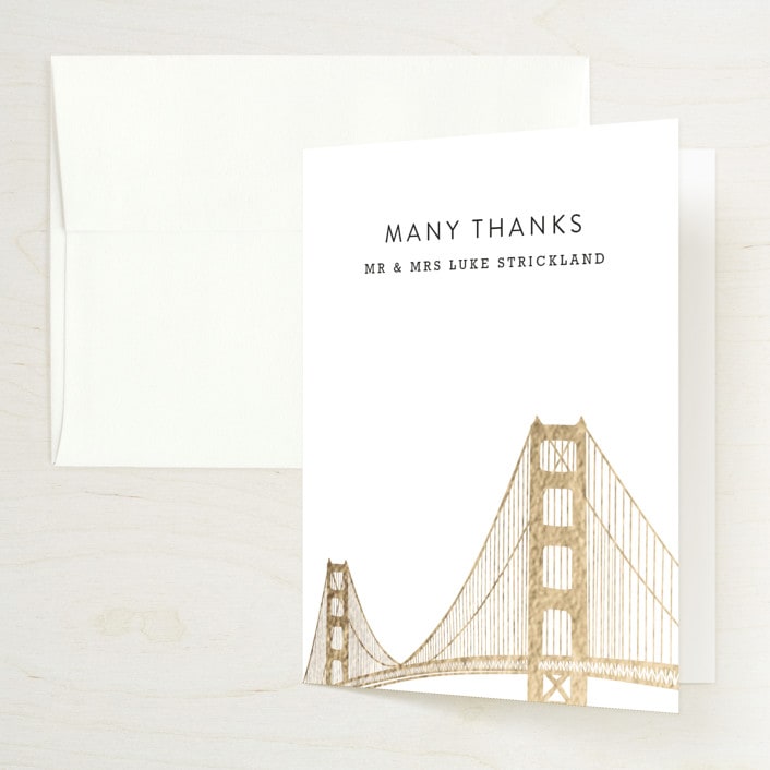 "Golden Gate Bridge" - Wedding Thank You Cards in Cloud by Hooray Creative - Front